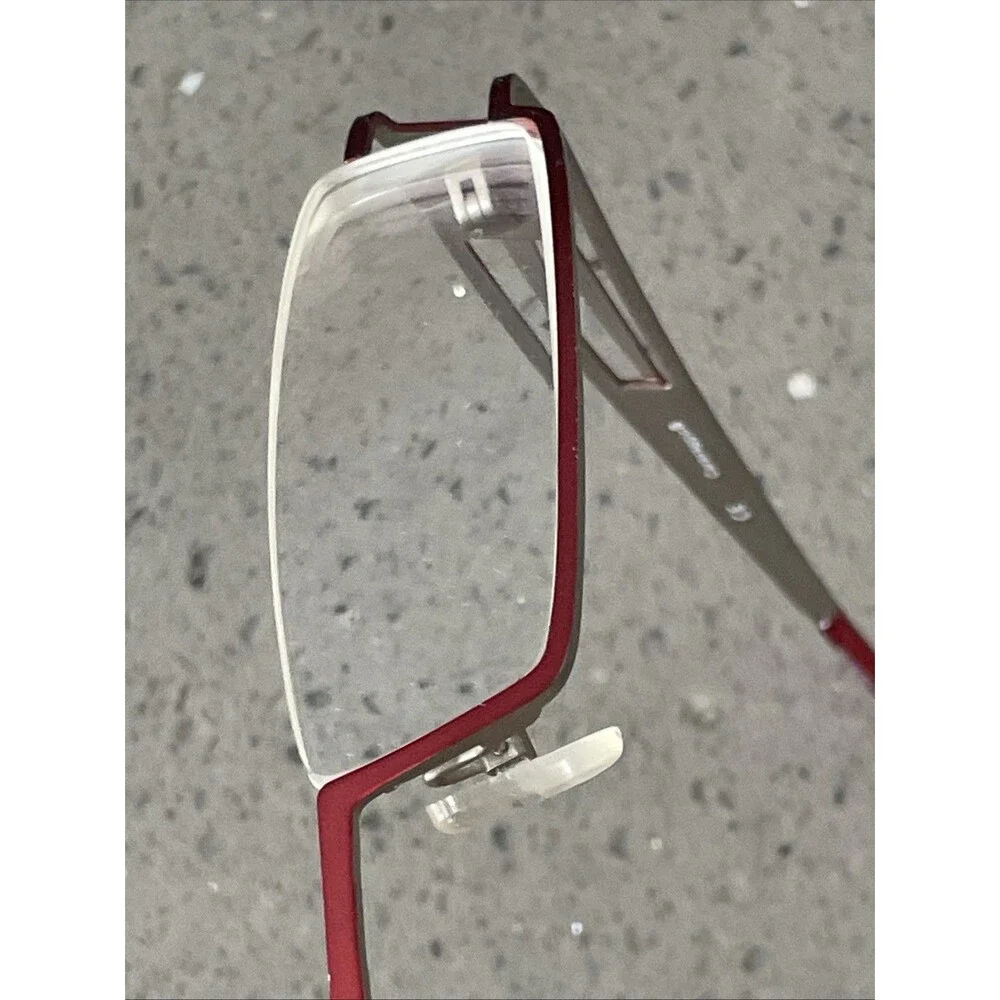 Caravaggio Half Rim Eyeglasses Frames ONLY 48-18-135 Red Metal BUR HE02